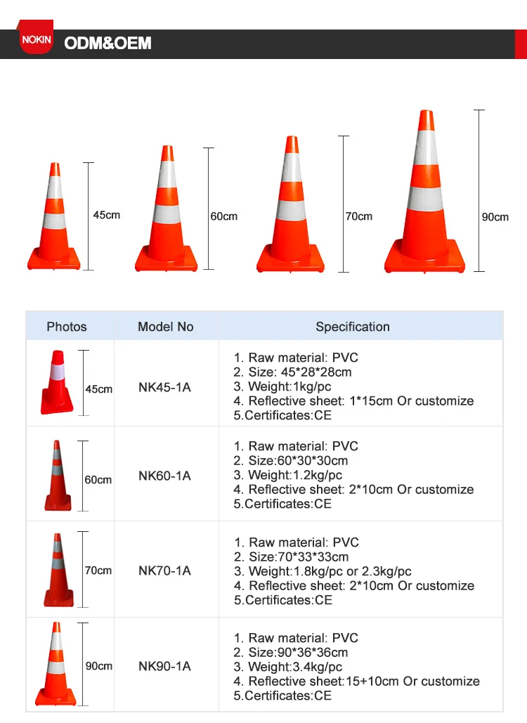 36 Inch Safety Cones For Traffic Retractable Recycled Light 36