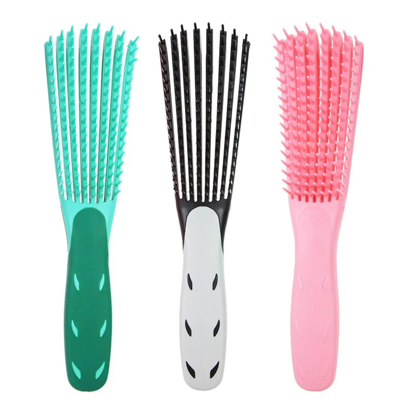 Wholesale custom logo products eight rows detangling massage detangle hair brush for curly hair