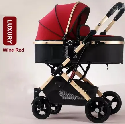 2022 Cheap Can Sit and Lie Down Portable Folding Bidirectional High View Baby Stroller for Newborn Children Baby Stroller