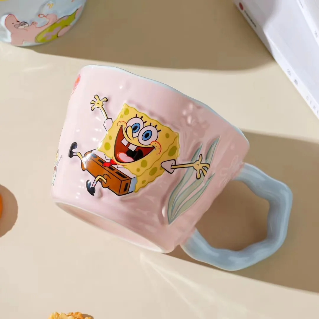 Creative SpongeBob Pie Big Star Ceramic Mug Large Capacity Gift Cartoon Relief Drinking Mug