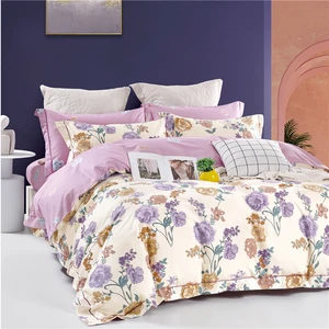 KOSMOS High Quality Queen King  Wedding Bedding Brushed Microfiber Floral 3d Printed Shrinkage Fade Resistant Bed Sheets Set