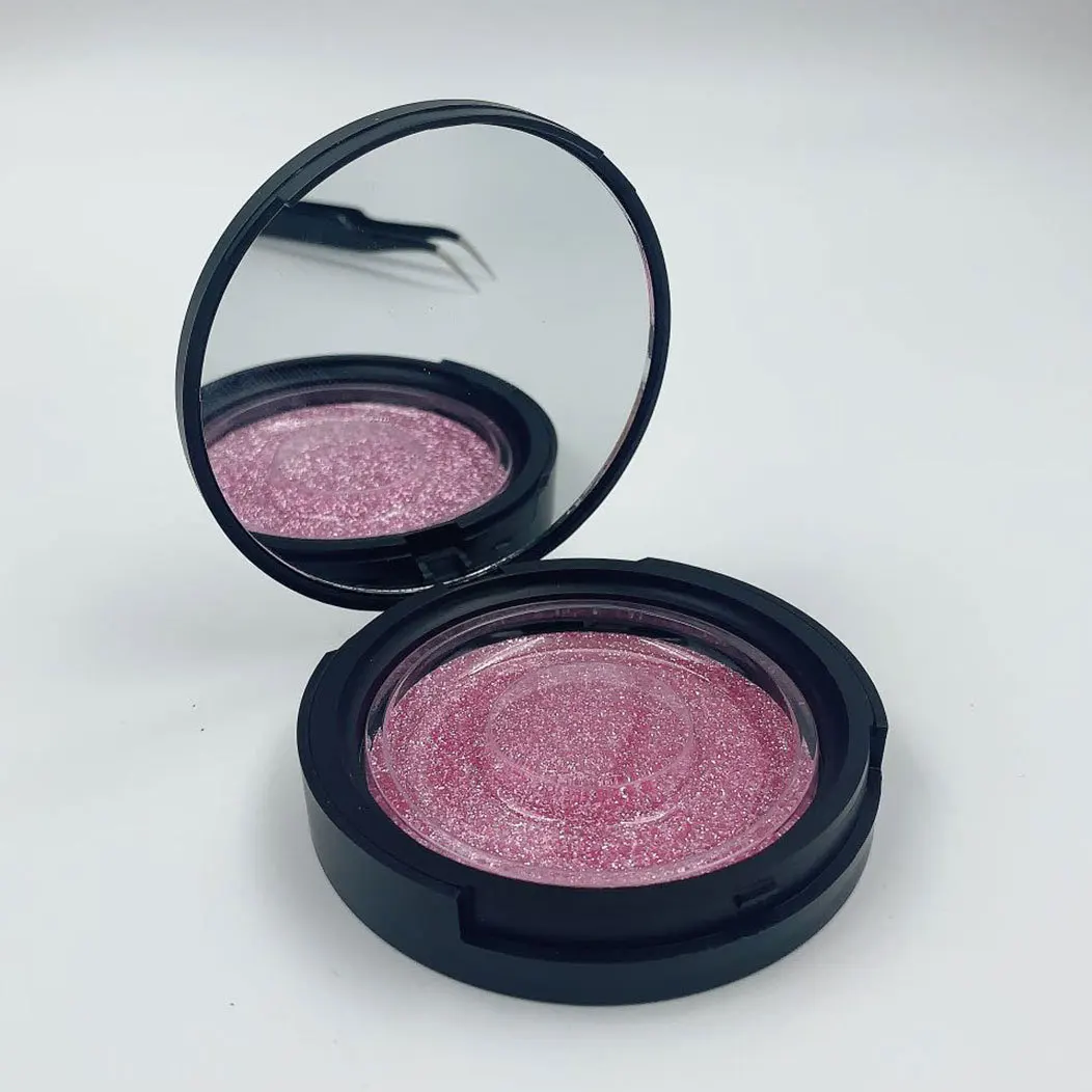 
Best factory price wholesale round empty eyelash packaging box with mirror 