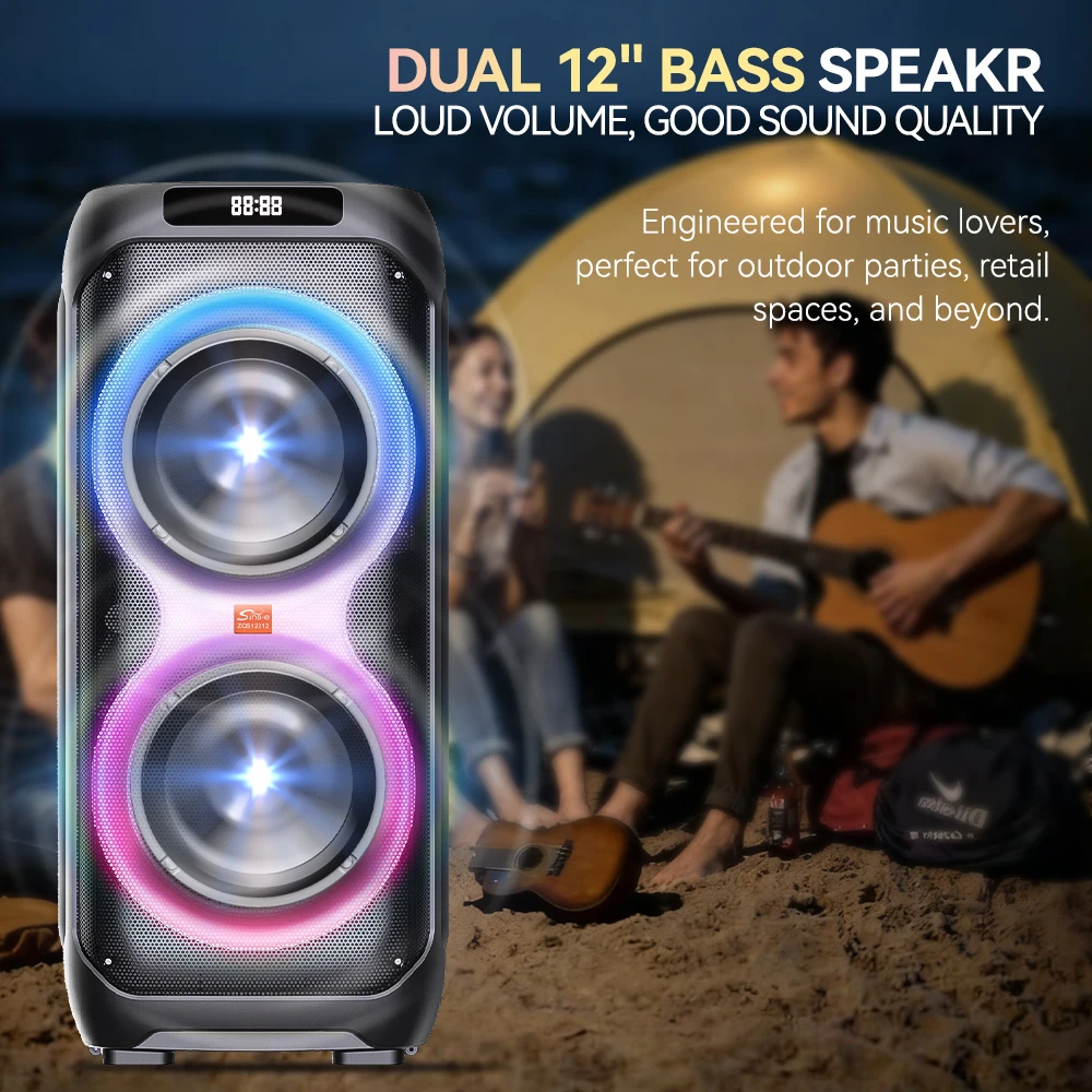 SING-E ZQS8262 Portable Bluetooth Party Speaker with LED Light