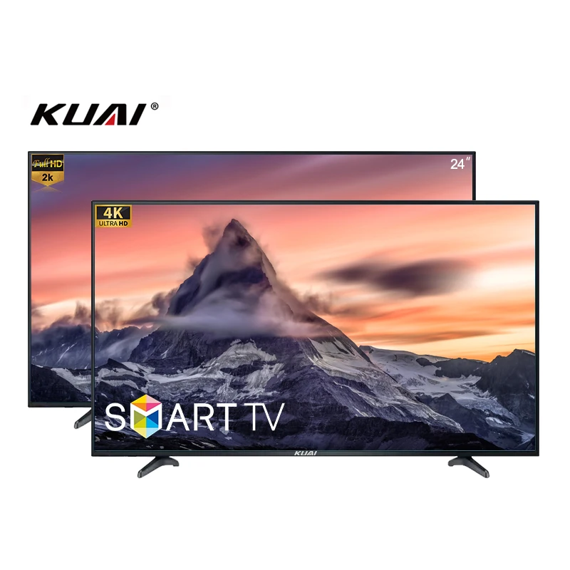 KUAI OEM Factory New Model Design 24 32 43 50 55 Inches 2K 4K HD Wifi Led Smart Tv Television Lcd Tv