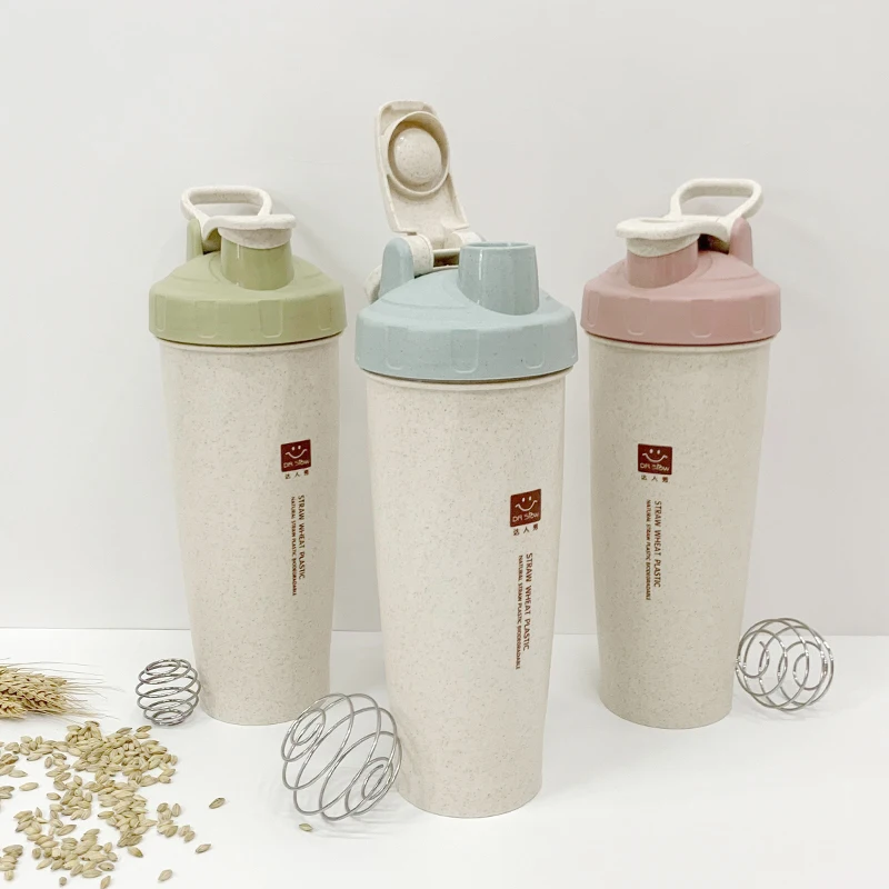 Custom Color Logo 600 Ml Travel Portable Wheat Straw Bottle Sport Personal  Fitness Protein Shaker Bottles Food Grade PP+Wheat Straw - China Food Grade  PP+Wheat Straw and Portable Wheat Straw Bottle price