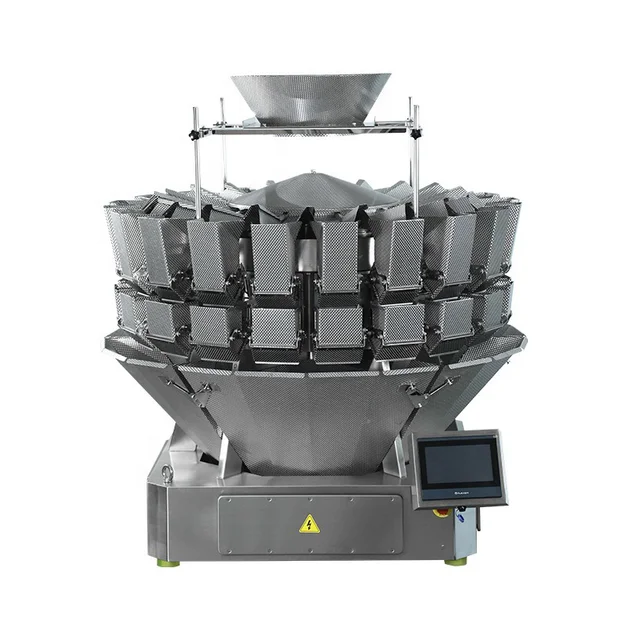 semi-automatic multihead weigher packing machine weighing filling chili garlic salad carrot fruit vegetable packaging machine