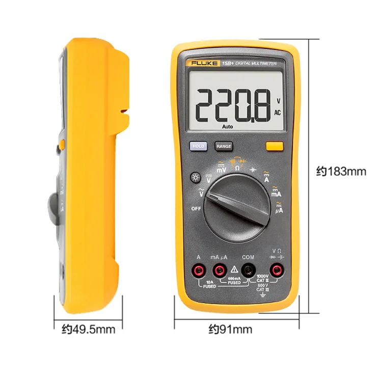 2023 New Fluke 15b+ 4000 Counts Digital Multimeter Ac/dc Current Test