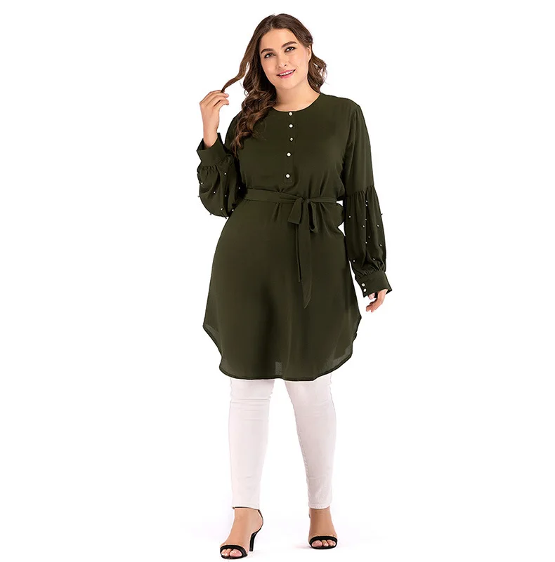 Modest tunic in light weight denim fabric beautified with silk thread embroidery. Available in 