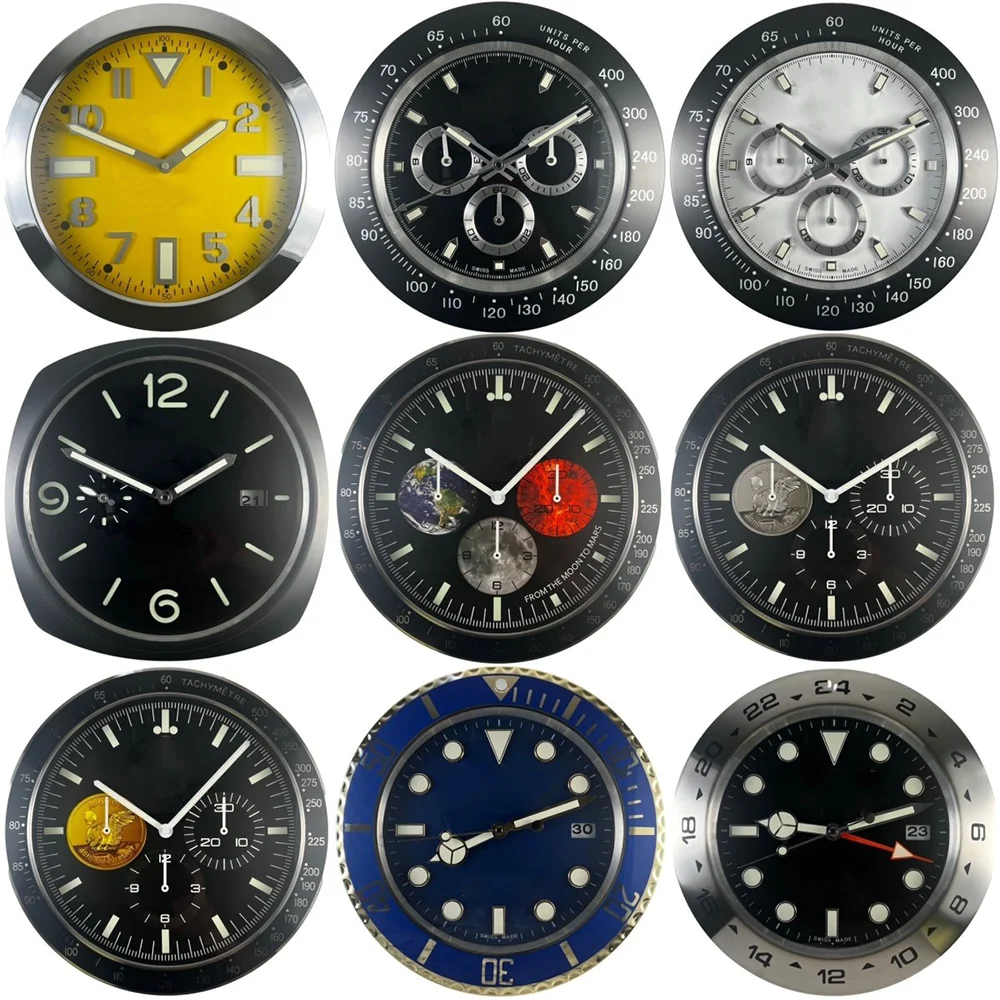 2024 Round Classic Grand Customized 14inch Aesthetic Metal Art Home Decor Large Watch Modern Luxury Wall Clock for Living Room