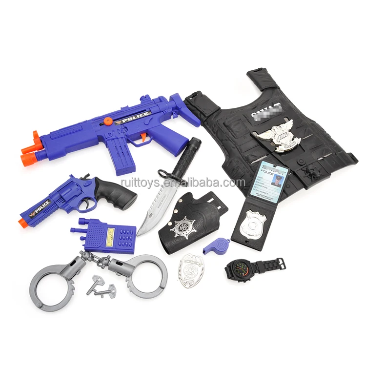 5 Piece Lightweight Soft Plastic Police SWAT Team Playset/ Costume Kit 
