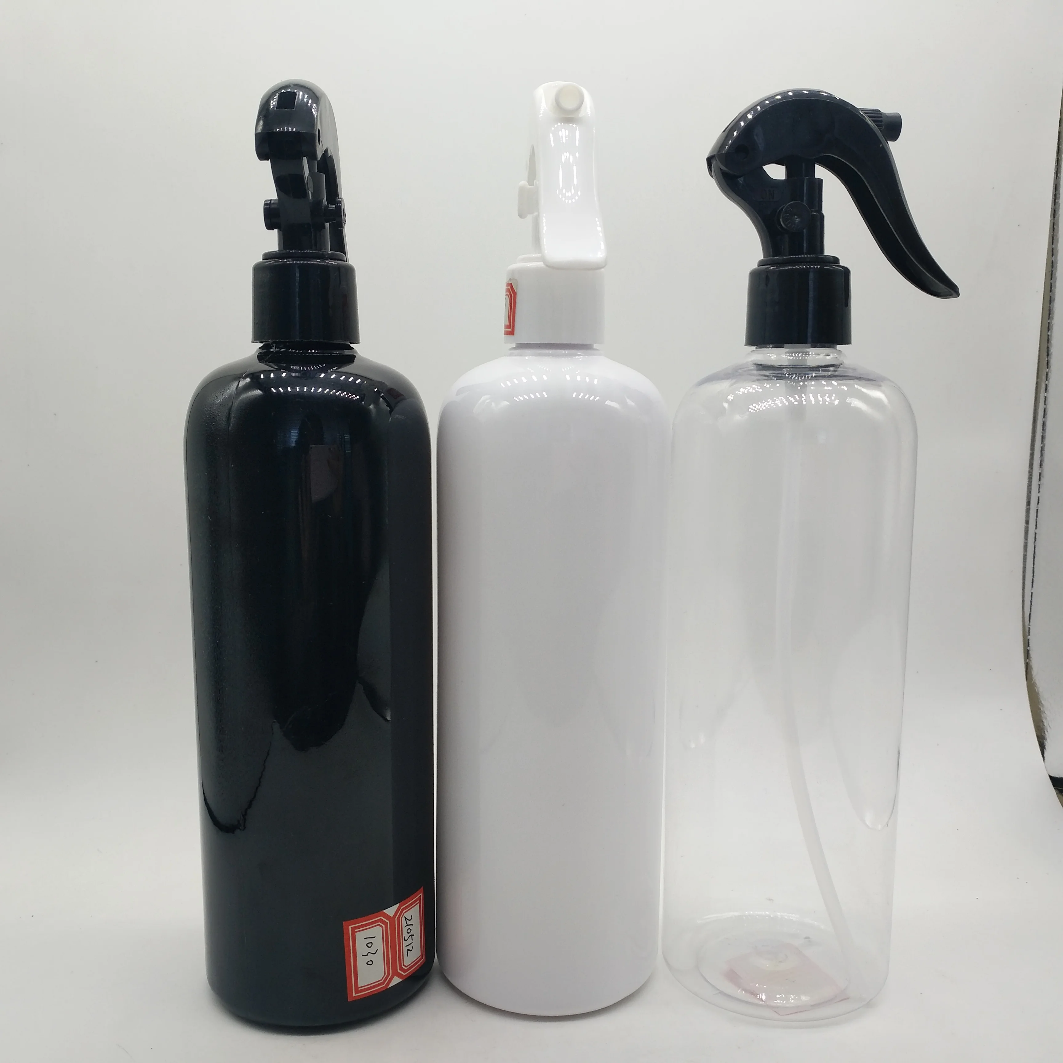 100ml 150ml 200ml 250ml 500ml Empty Black White Spray Gun Pet Plastic Disinfection Fine Mist Spray Trigger Bottle
