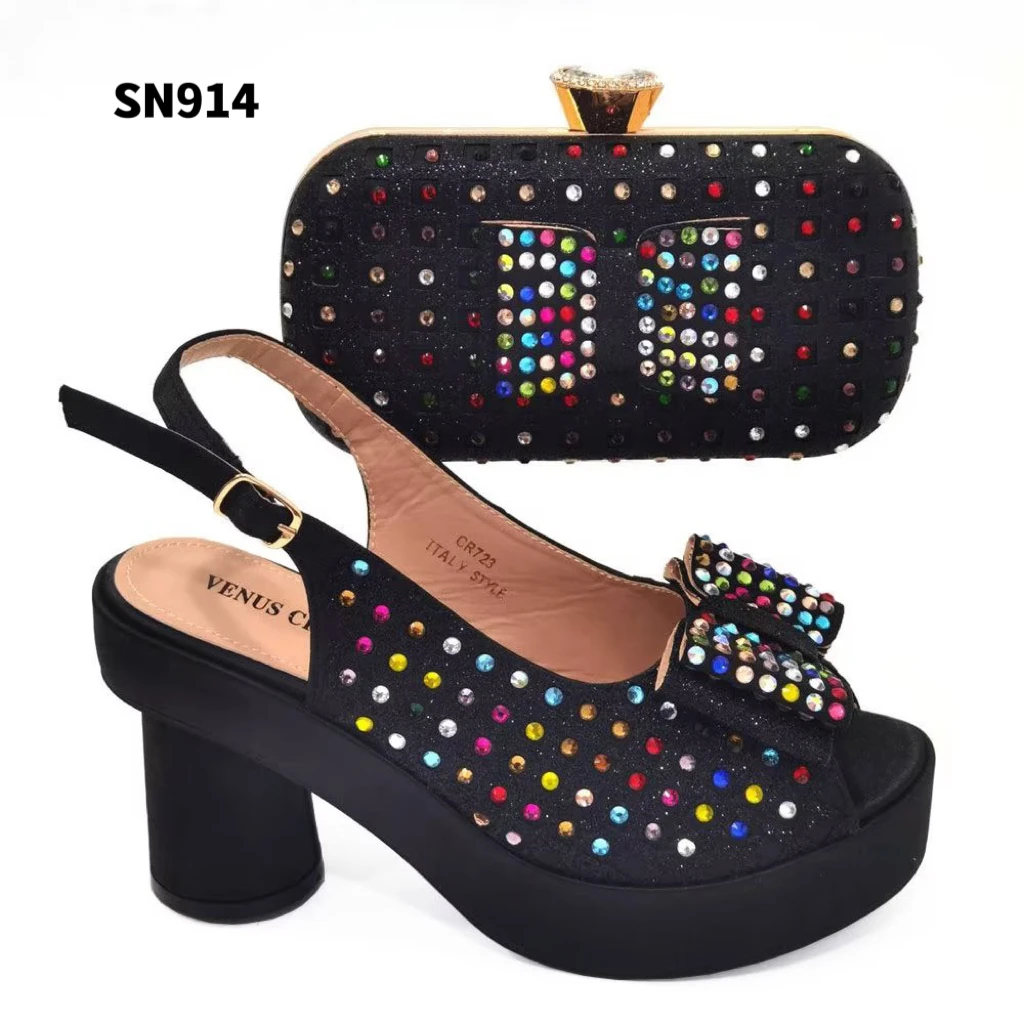 Fashion Style Ladies Shoe With Matching Bag Set Nigerian Shoes And