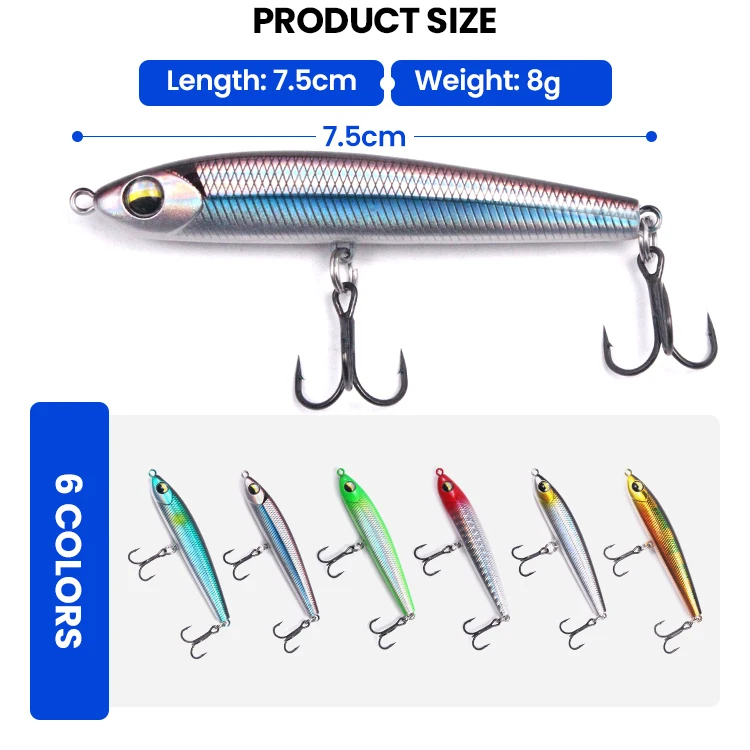 Saltwater/ Freshwater Slow Sinking Floating Pencil Fishing Lure For Trout Redfish Stripers Buy
