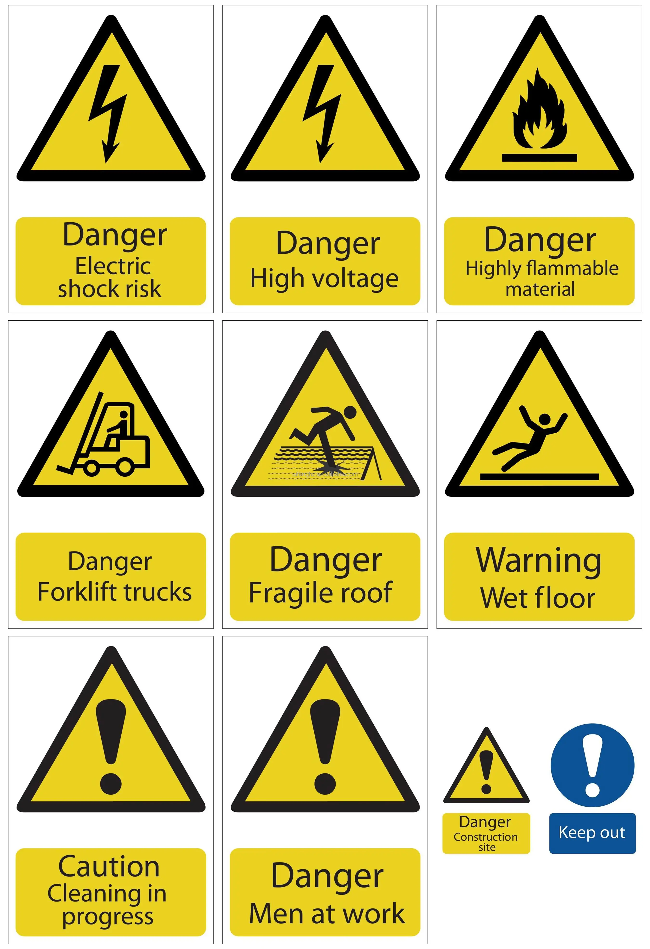 Customized Safety Signs Harzard Warning Fire Equipment Mandatory ...