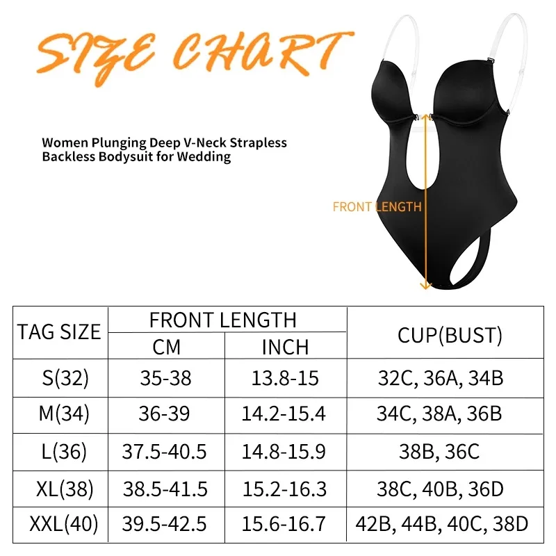 Wedding Slimming Backless Body Shapewear U Plunge Shaper Bodysuit Thong ...