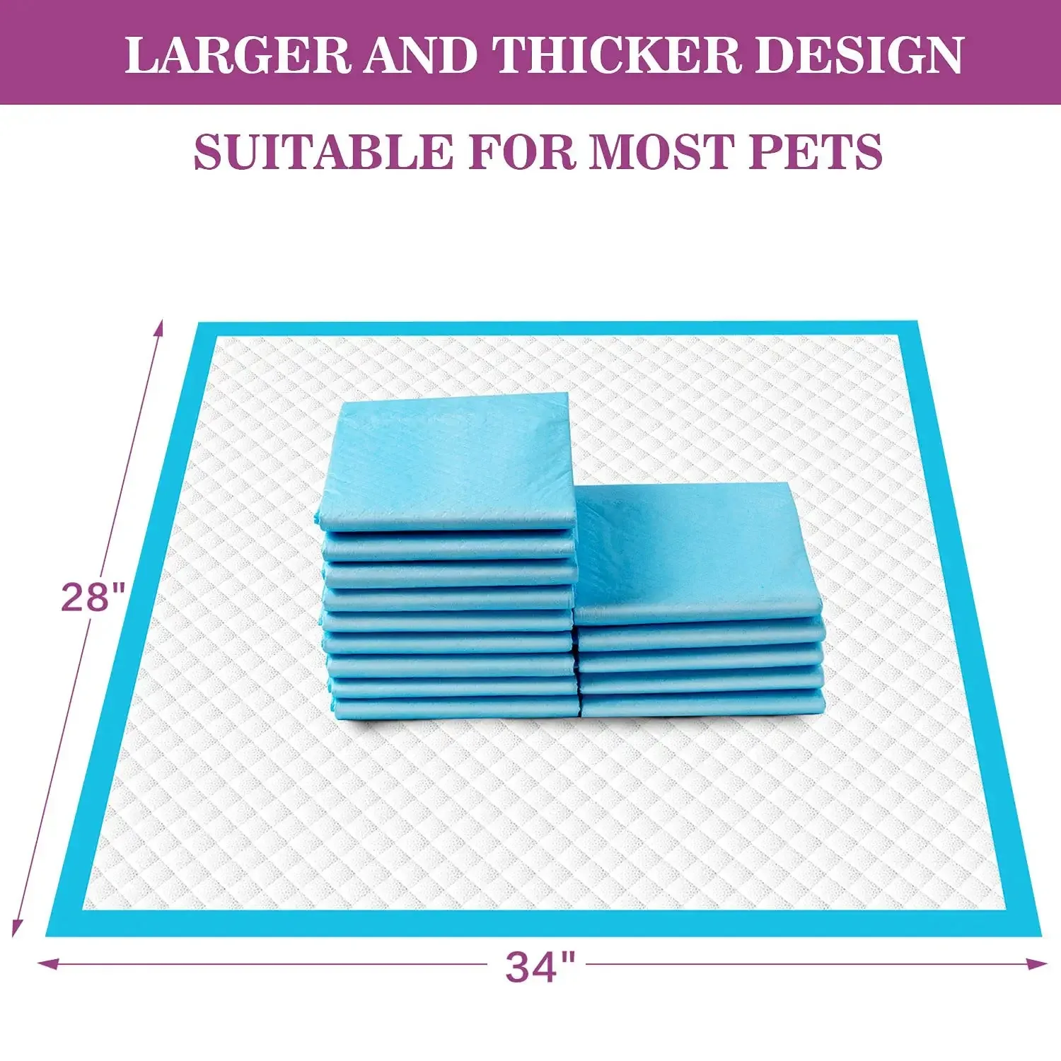 28"x34" Dog Pee Pads Extra Large Xlarge Training Puppy Pee Pads Super
