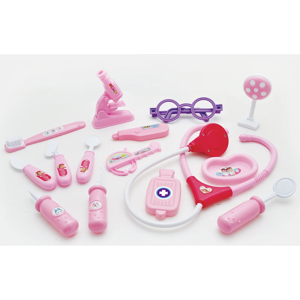 Оптовая продажа, недорогой стетоскоп для ролевых игр, микроскоп, игровой набор, докторская игрушка с подсветкой