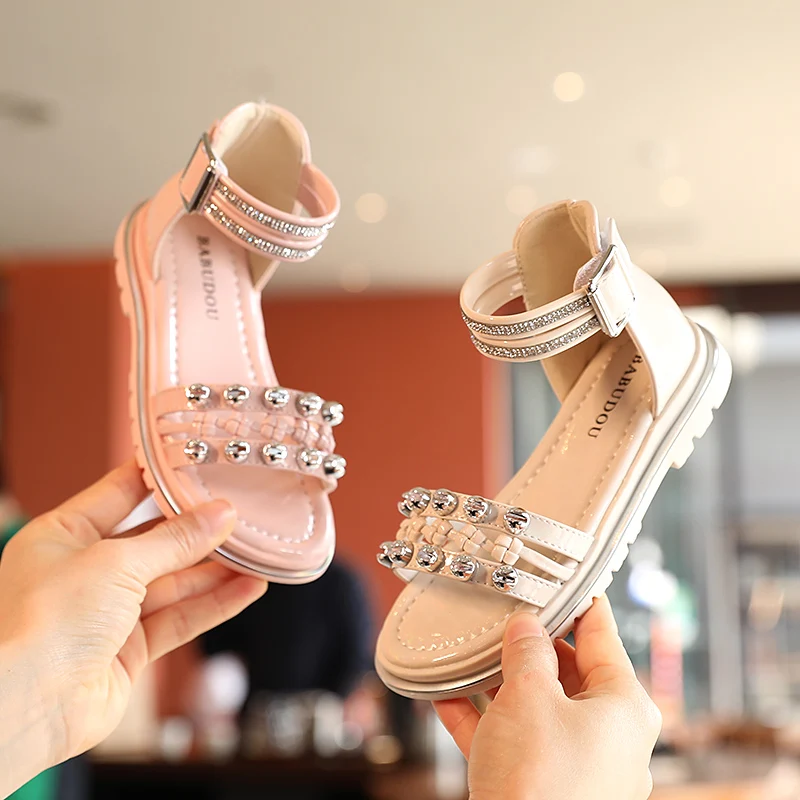 
 2021 летние детские сандалии, обувь в римском стиле для девочек, детская пляжная обувь  