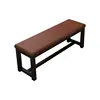 Black steel frame with brown upholstered panels [Upgraded Version]