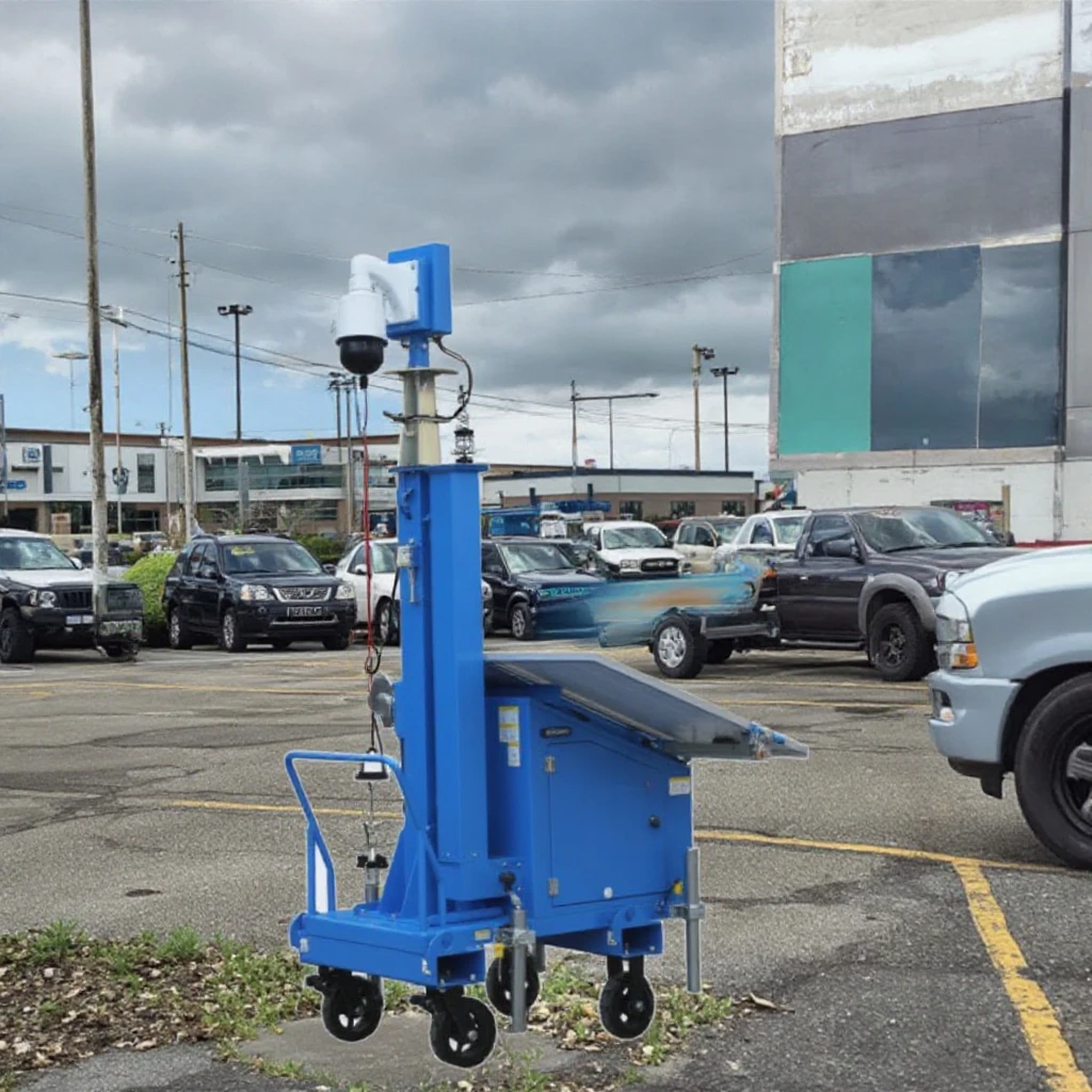 Efficient Security with 2*100w Solar CCTV Tower Trolley