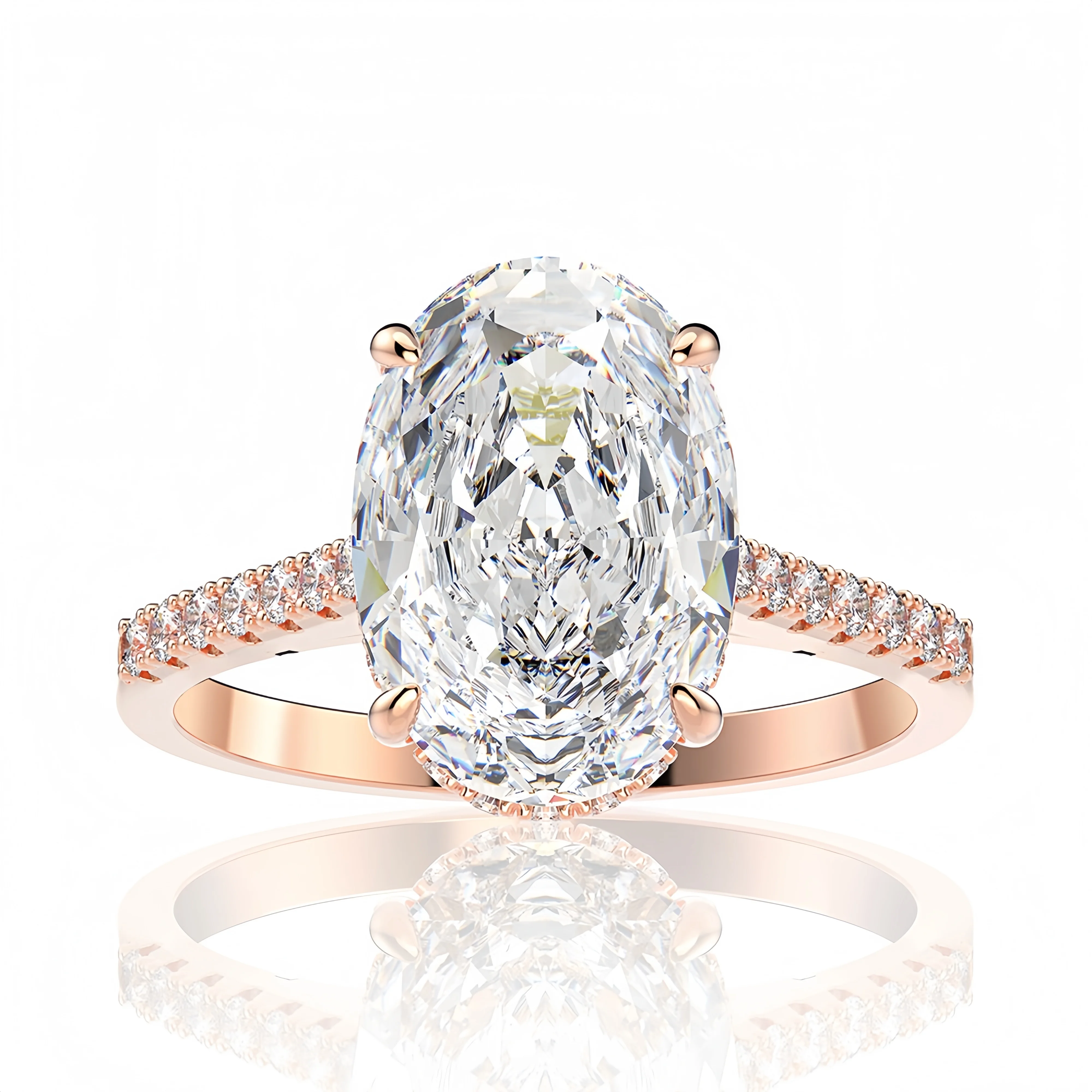 MUSHAN Jewelry Factory Oval Cut High Carbon Diamond 925 Sterling Silver Stackable Rings Engagement Wedding Bands Fine Ring Set