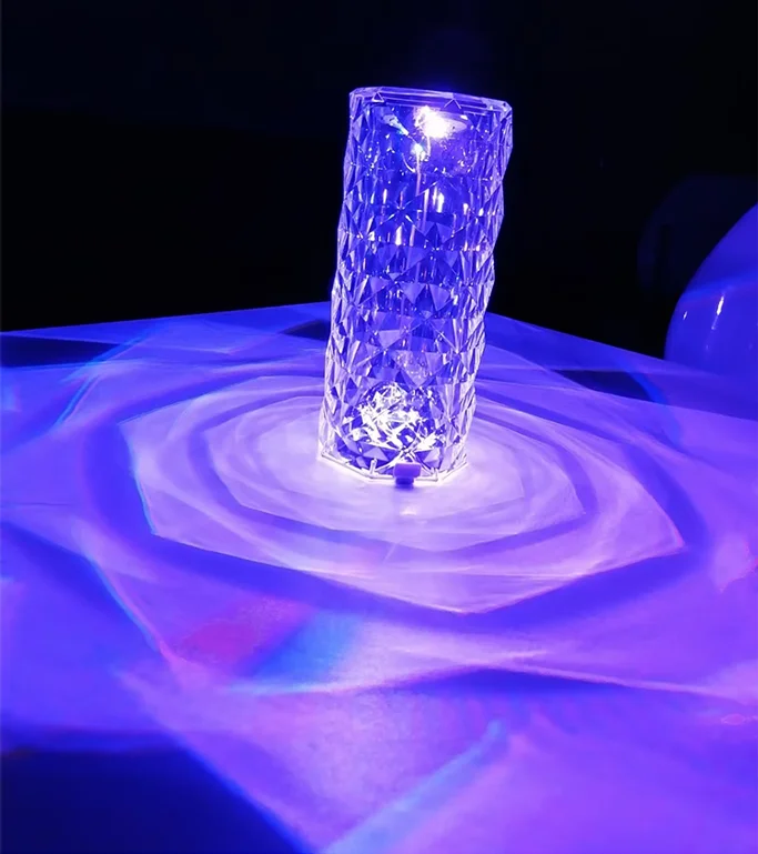 Crystal Table Lamp 3d Creative Visual Rose Led Diamond Night Light