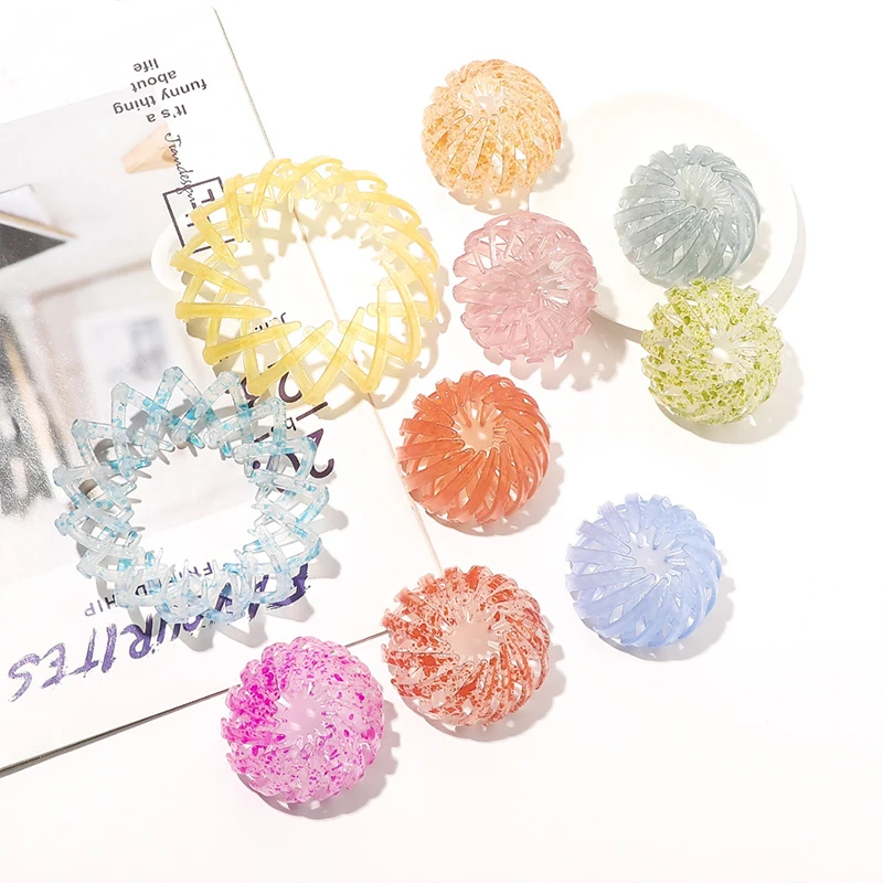 New Arrival Bird Nest Magic Expandable Thick Hair Ponytail Holder Matte Flocking Hair Bun Maker Claws Clips for Women Girls