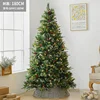 180cm PE + Snow-Flocked Pine Mixed Tree (with Lights and Pot)