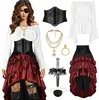 Top bianco - Gonna rossa - Cintura ricamata nera