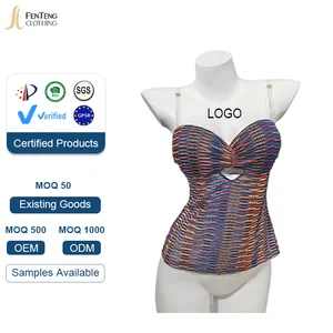 Women's Summer Strapless Tank Top Allover Print Twist Front Tube Top Corset