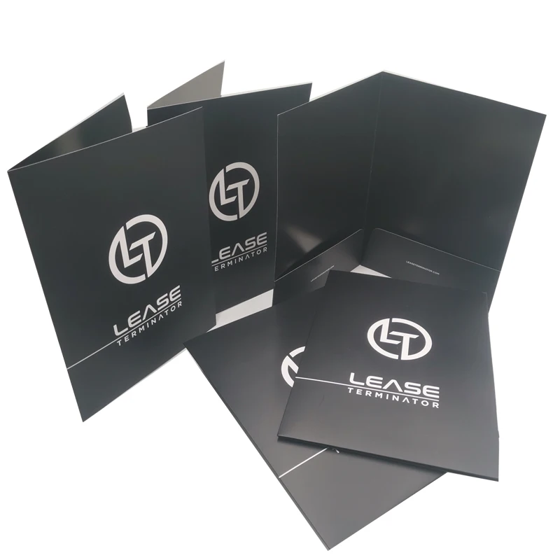 Custom A4 A5 Mini Presentation Folder With Card Holder Logo CMYK Printing Art Paper 2 Pocket Folder