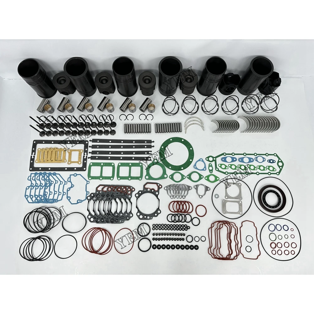 For Komatsu 6D125 Cylinder Liner and Gasket Kit With Bearing Valve Guide Diesel Engine High Performance Engine Parts