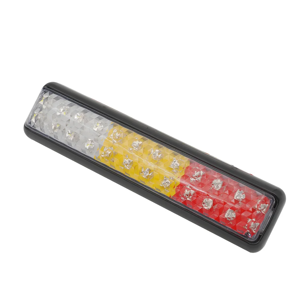 24LED Tiga warna (merah, kuning dan putih) lampu belakang truk trailer bus