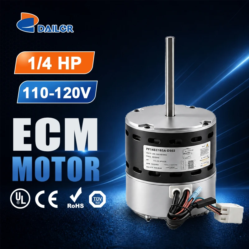 motore ECM brushless variabile da 1/4 HP, 110-120 V, 1075 giri/min, albero da 1/2