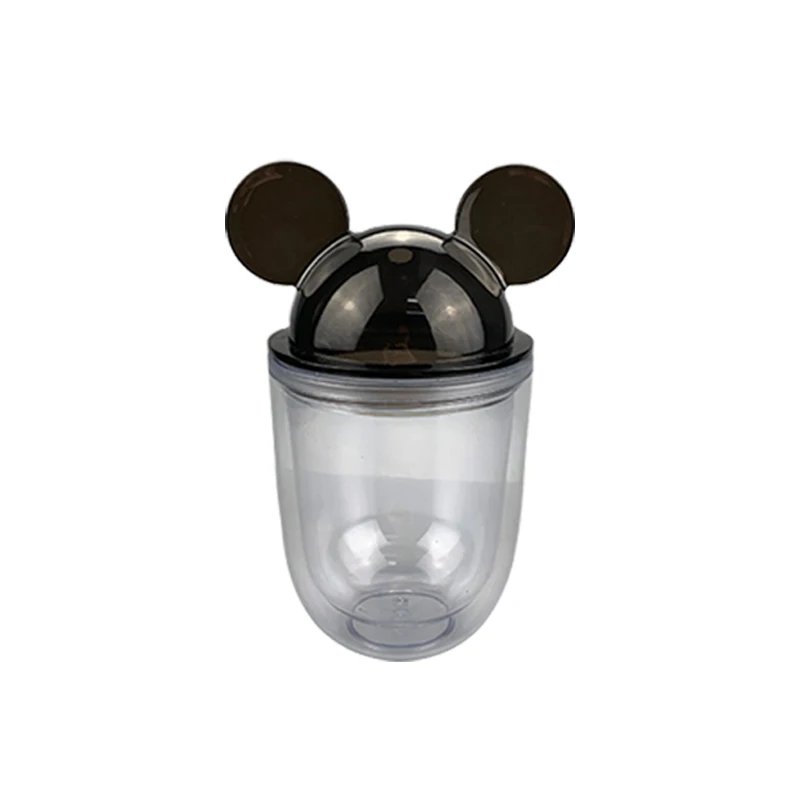 350 мл ушной Акриловый стакан для мыши многоразовые BPA бесплатно двойные настенные чашки купол живот Микки головка крышка стакан