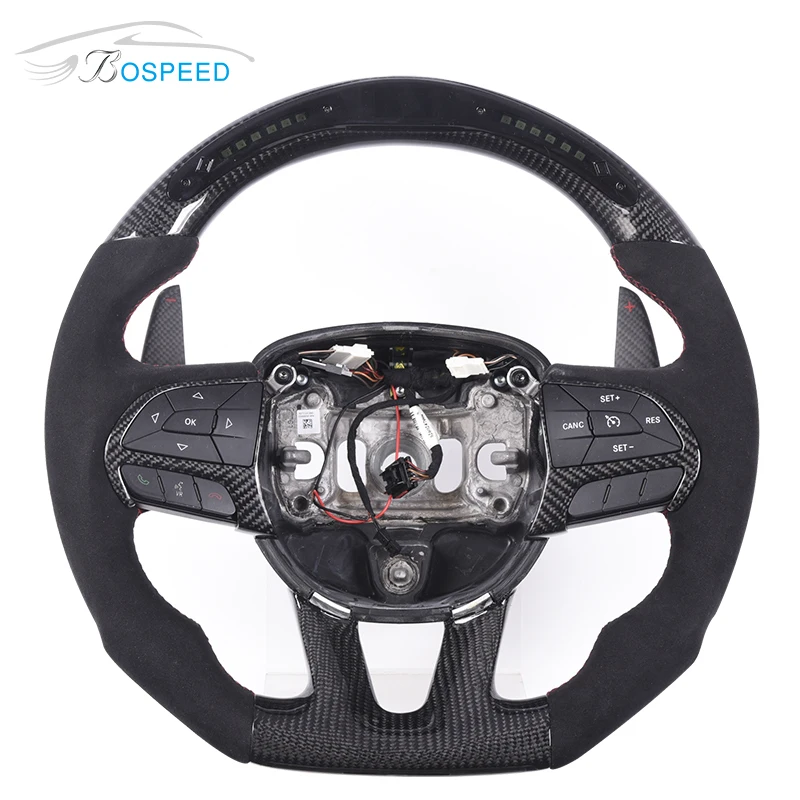 Professional Custom LED Carbon Fiber LED Car Steering Wheel For Dodge
