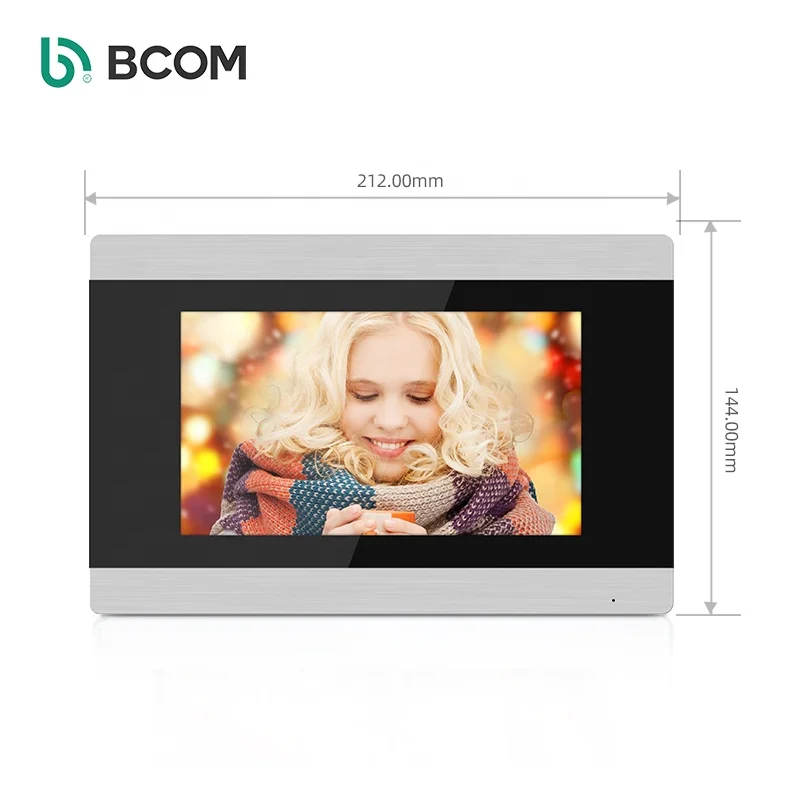 Bcom CAT5 Cable Digital IP Poe Smart Doorbell Intercom Kit Citofono Wifi Tuya Touch Screen 7 Inch Audio Video Intercom System