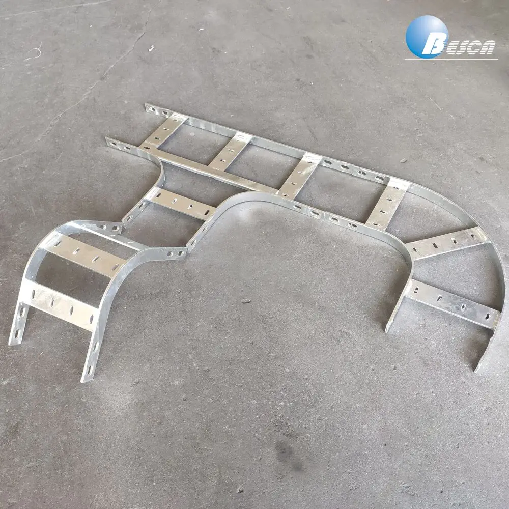 Horizontal Bend Ladder Type Cable Tray with Connectors UL and CE and IEC SS304 316 Steel China Manufacturer