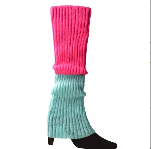 Scaldamuscoli A Maglia Per Donna – Set 3 Paia Stile Retrò Anni 80-90, Colori Neon Rosa, Verde E Blu, Elastici E Traspiranti Per Feste A Tema E Uso Quotidiano