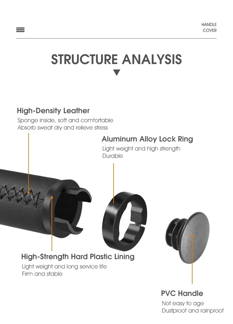 Кожаные ручки для руля велосипеда Супермягкие двухсторонние горного накладки на руль