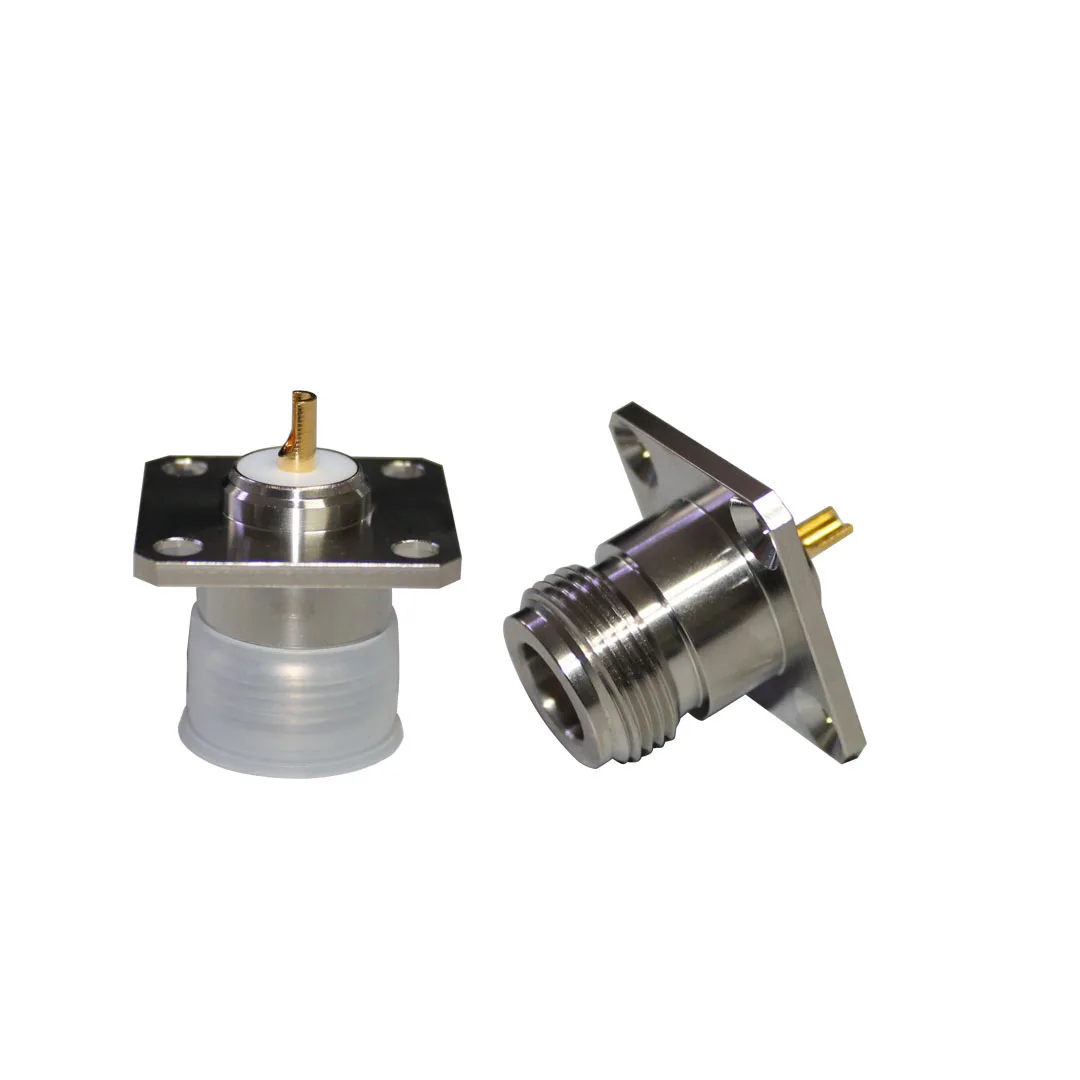 N-KF Connector Four Hole Square Plate Flange Female N Type Connector