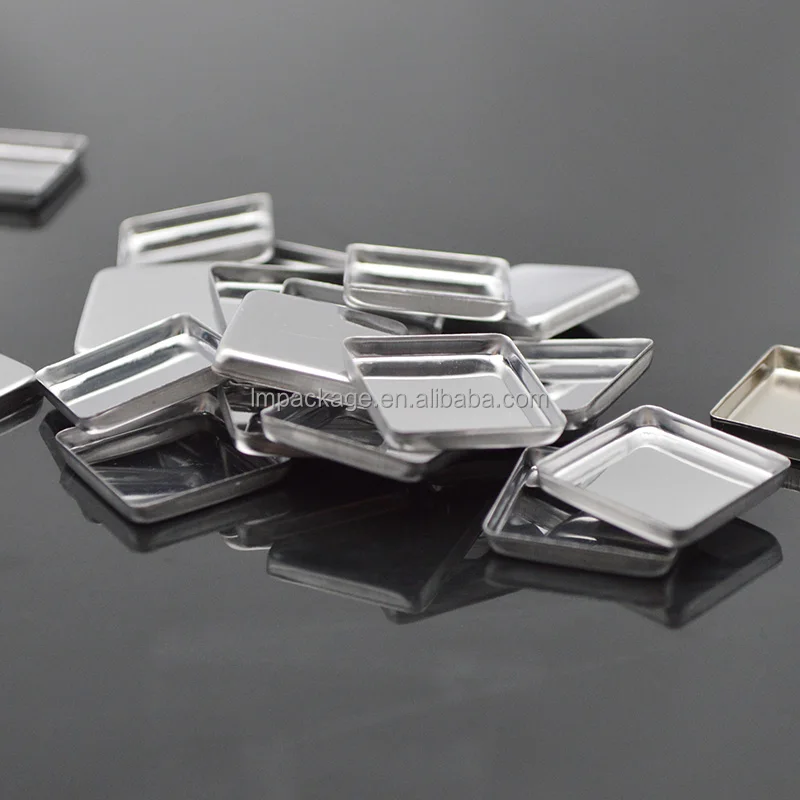 20mm Anti-rust Square Shape Empty Magnetic Cosmetics Metal Pans for Eye Shadow