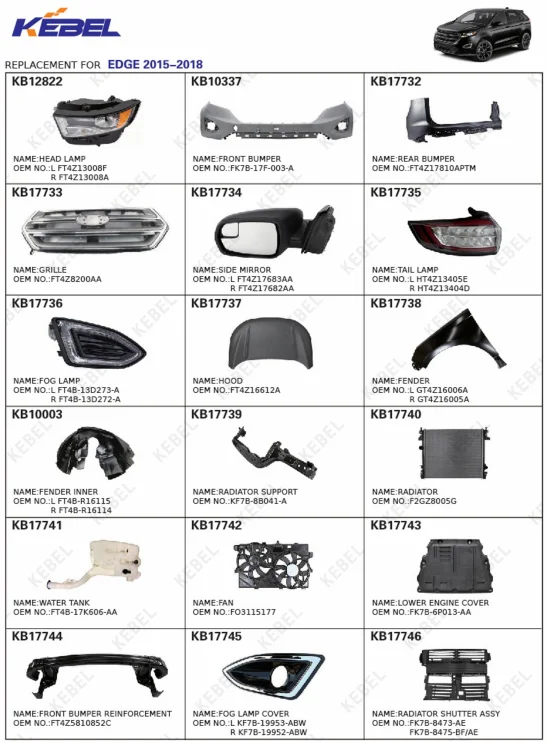 Auto Body Part Bumper Assembly OEM Auto Body Systems Car Front Bumper Kit for Ford Edge 2015 factory