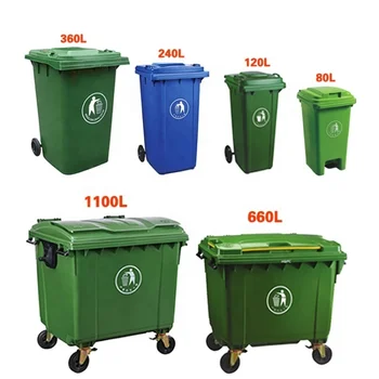 100l/120l/240l/360l/660l/1100l Plastic Dustbin Wheelie Trash Can ...