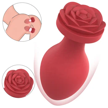Drop Shipping Silicone Sex Products Rose Sex Toys Rose Black Anal Massager
