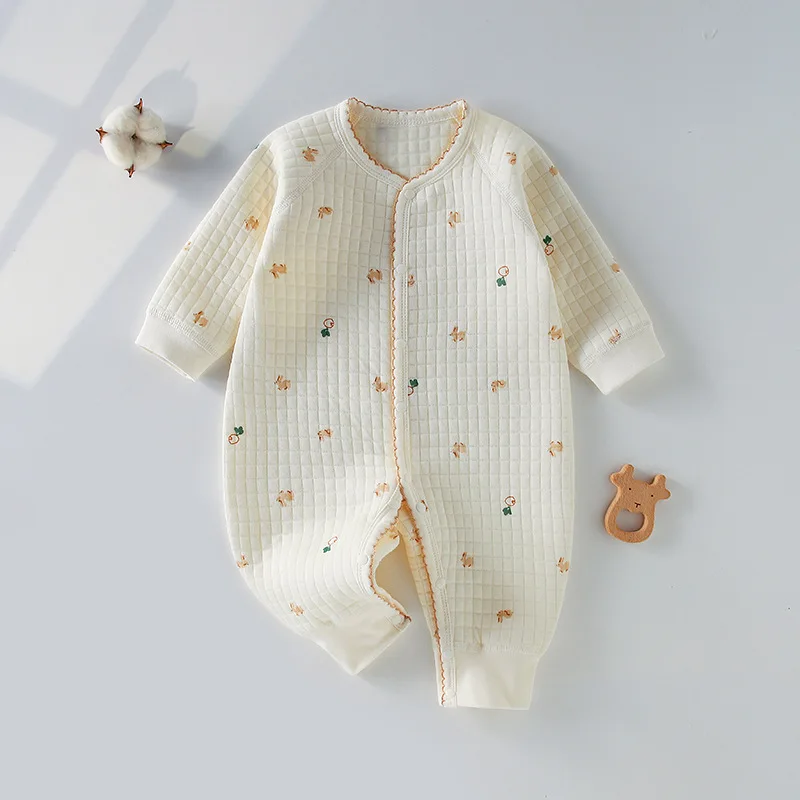 Autumn And Winter Male And Female Baby Threelayer Warm Air Cotton