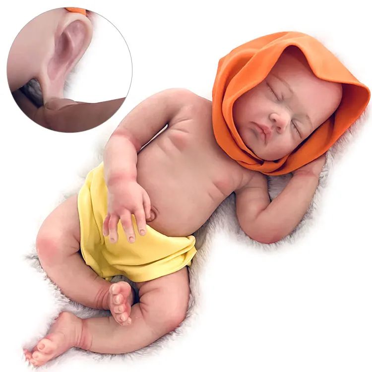 Высококачественная однотонная платиновая силиконовая Реалистичная кукла для новорожденных 18 дюймов мягкое на