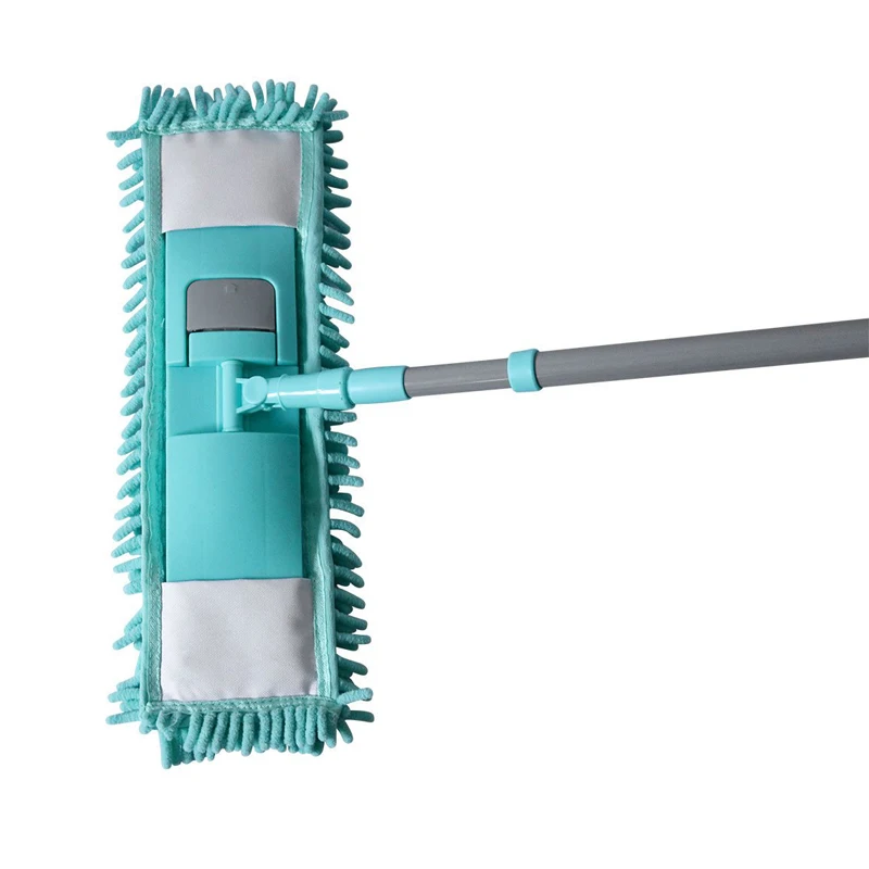 Customizable Chenille Flat Mop with Aluminum Telescopic Handle Polyester mop head for Kitchen Use