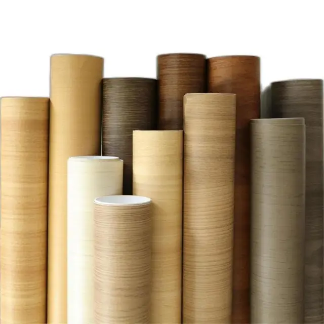 0.2mm Thick PVC Self-Adhesive Wood Grain Wallpaper Vinyl Roll Furniture Films with Steel Plate & Wood Texture Wall Sticker