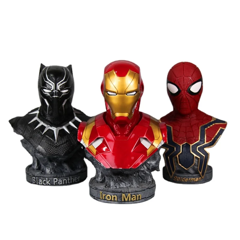 Figuras De Acción De Anime,Juguetes De Resina,Estatuas,Pantera Negra,Iron  Man Y Spiderman - Buy Resina Figuras,Spiderman,Ironman Product on  